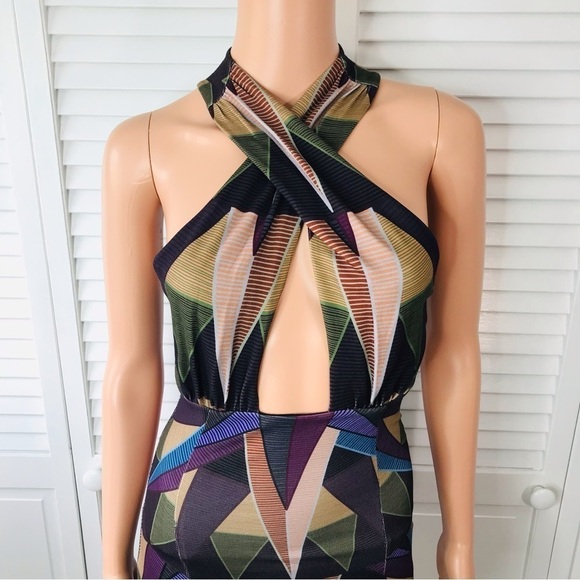 MARA HOFFMAN Olive Compass Cross Front Dress Size XS - Picture 2 of 9